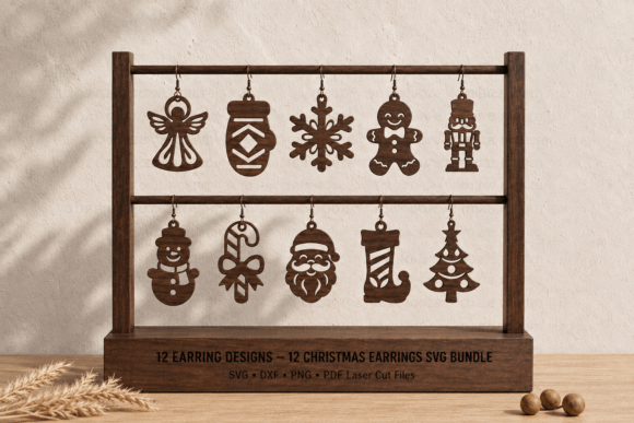 12_Christmas_Earrings_SVG_Bundle
