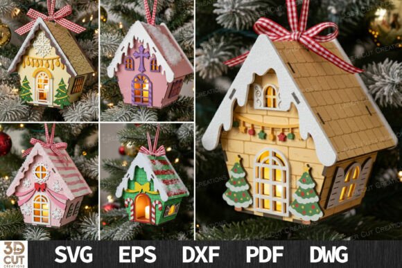 3D_Christmas_House_Ornament_Bundle