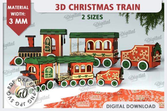 3D_Christmas_Train_Laser_Cut_Design