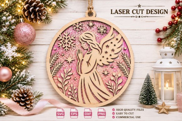 Angel_Christmas_Ornament_Laser_Cut