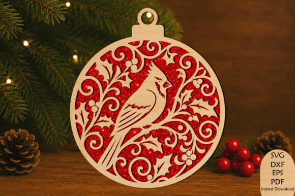 Cardinal_Christmas_Ornament_Laser_Cut