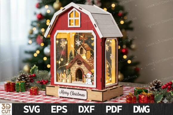 Christmas_Barn_Lantern_SVG_Light_Box