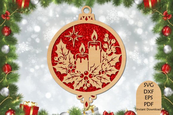 Christmas_Candle_Ornament_Laser_Cut_SVG