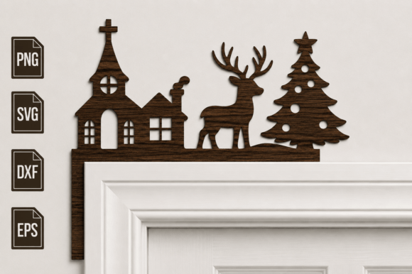 Christmas_Door_Corner_Laser_Cut_SVG_Hol