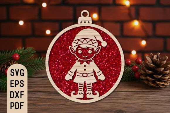 Christmas_Elf_Ornament_Laser_Cut_SVG