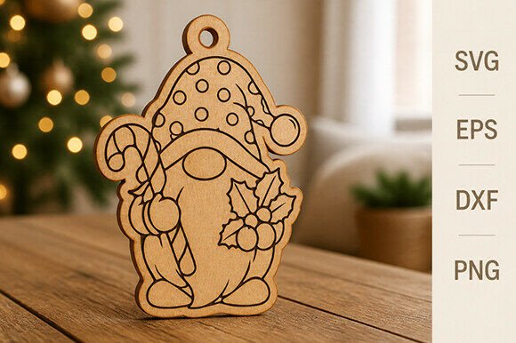 Christmas_Gnome_Earrings_Laser_Cut_File