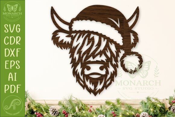 Christmas_Highland_Cow_SVG_Santa_Sign