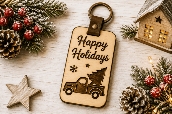 Christmas_Keychain_Laser_Cut_File