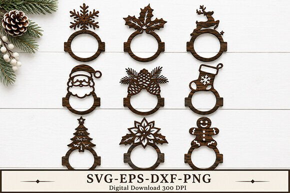 Christmas_Napkin_Ring_Laser_Cut_Bundle