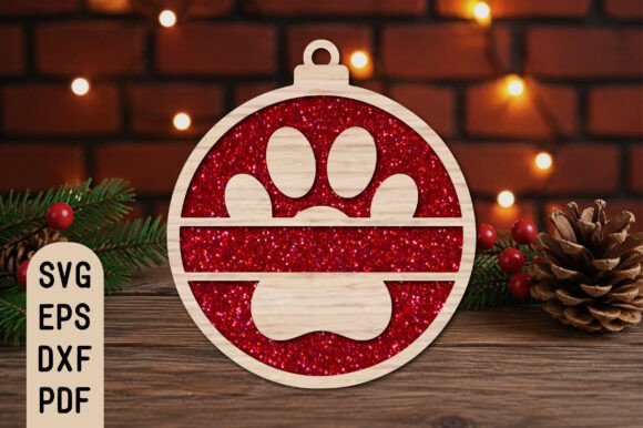 Christmas_Paw_Print_Ornament_Laser_Cut
