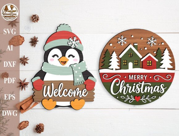 Christmas_Penguin_Welcome_Sign_SVG
