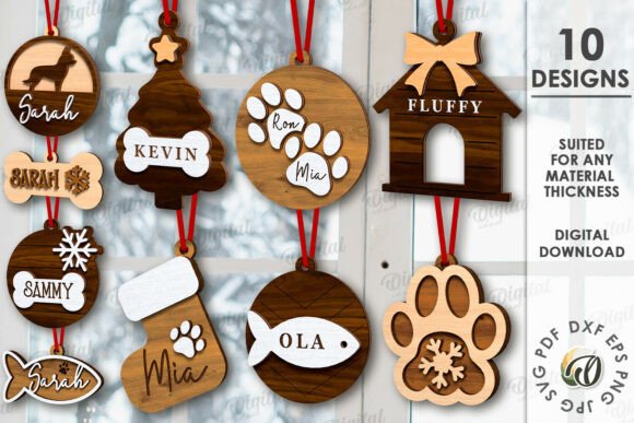 Christmas_Pets_Ornaments_Bundle_Lasercut