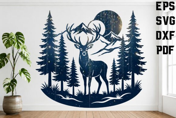 Christmas_Reindeer_Forest_Laser_Cut_SVG