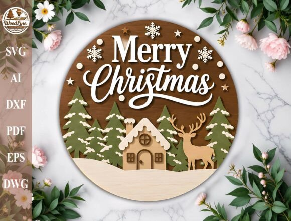 Christmas_Round_Sign_Laser_Cut_File_SVG
