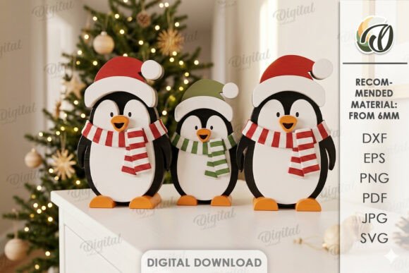 Christmas_Singing_Penguins_Laser_Cut