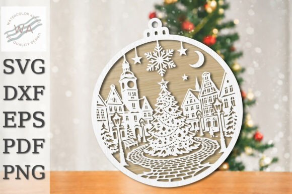 Christmas_Town_Square_Laser_Cut_SVG