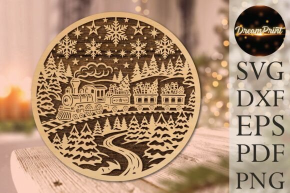 Christmas_Train_Laser_Cut_SVG