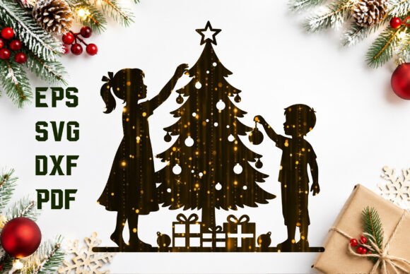 Christmas_Tree_Decorating_Laser_Cut_SVG