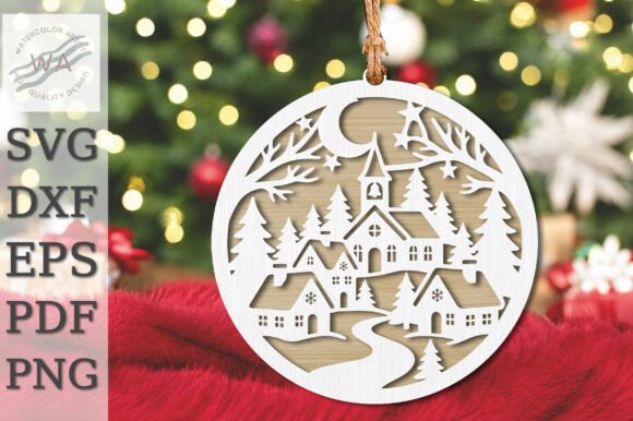 Christmas_Village_Church_Laser_Cut_SVG