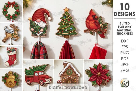 Christmas_Wall_Hooks_Bundle_Laser_Cut