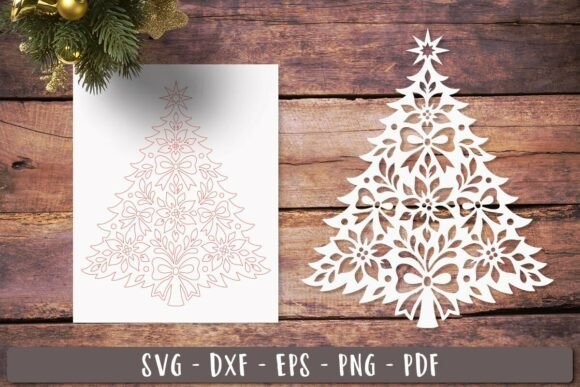 Floral_Christmas_Tree_SVG_Laser_Cut