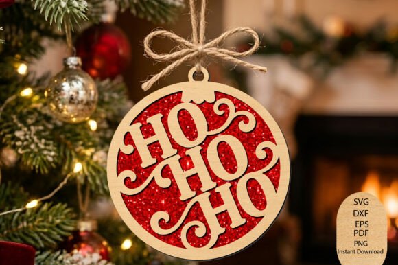 Ho_Ho_Ho_Christmas_Ornament_Laser_Cut