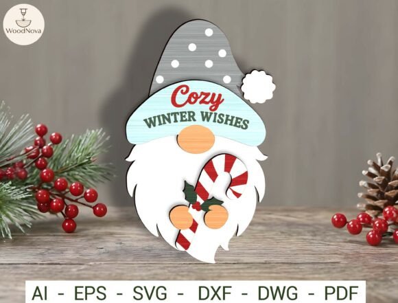 Holiday_Gnome_Laser_Cut_File_Svg
