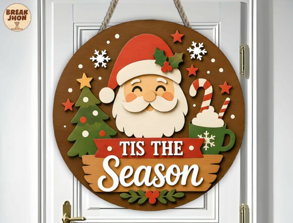 Layered_Santa_Christmas_Door_Hanger_SVG