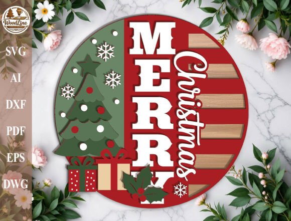 Merry_Christmas_Door_Sign_Laser_Cut_File
