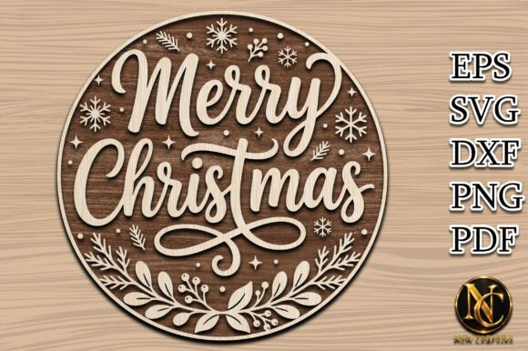 Merry_Christmas_Round_Sign_SVG