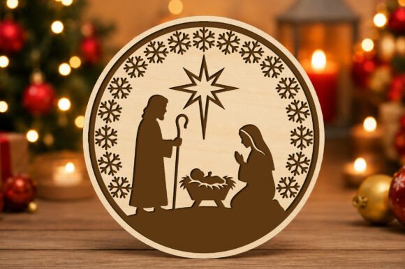 Nativity_Scene_Round_Sign_SVG
