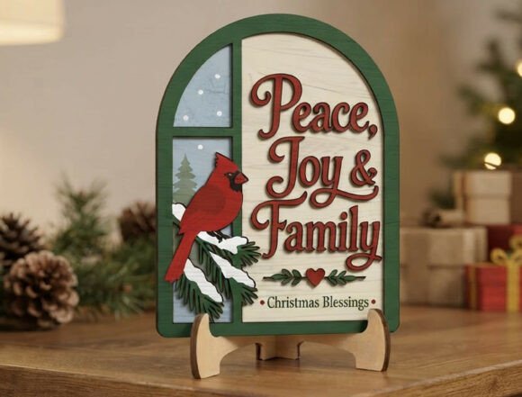 Peace_Joy_Family_Cardinal_Sign_Custom