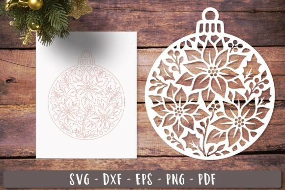 Poinsettia_Bauble_SVG_Christmas_Ball