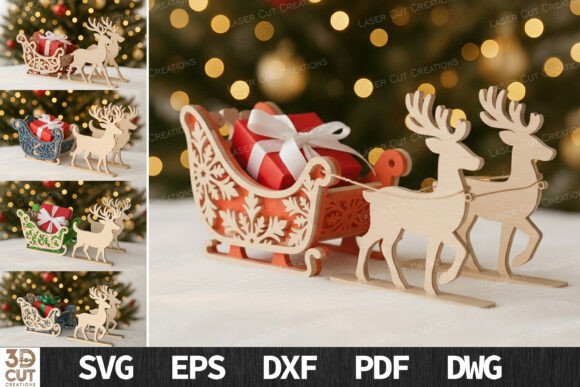 Santa_Sleigh_Reindeer_Bundle_SVG