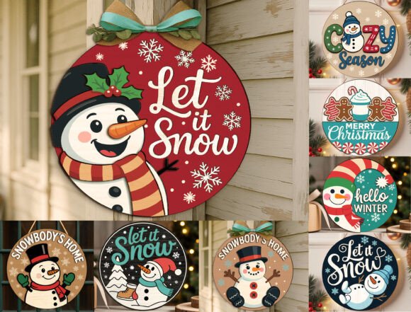 Snowman_Christmas_Door_Sign_Bundle_Svg