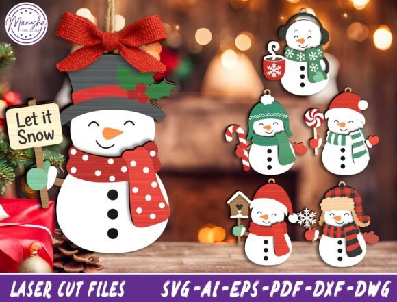 Snowman_Christmas_Laser_Cut_SVG_Bundle