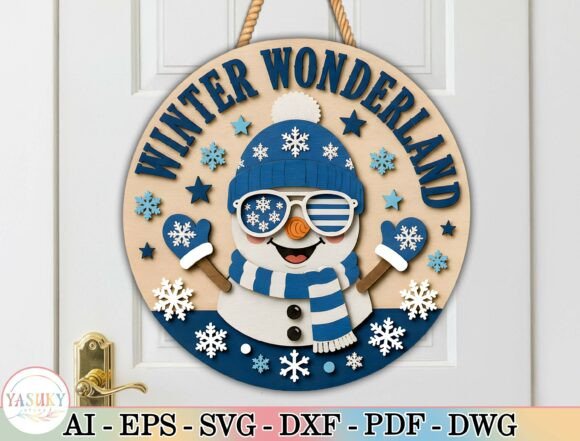 Snowman_Door_Hanger_Laser_Cut_File_SVG