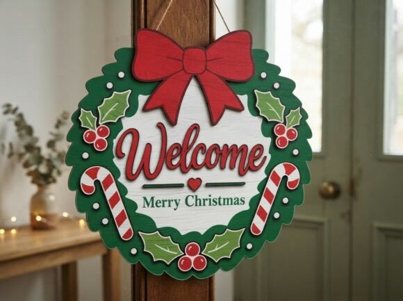 Welcome_Christmas_Wreath_Door_Sign_File